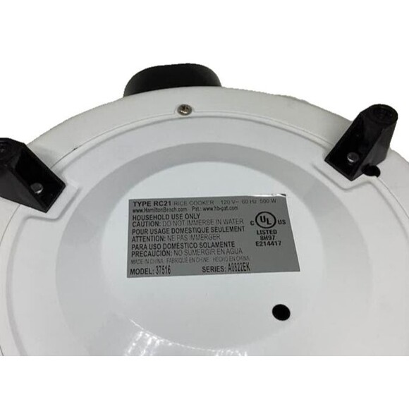 Hamilton Beach Electric Rice Cooker Food Steamer 16 Cups RC21 37516 White - Picture 10 of 10
